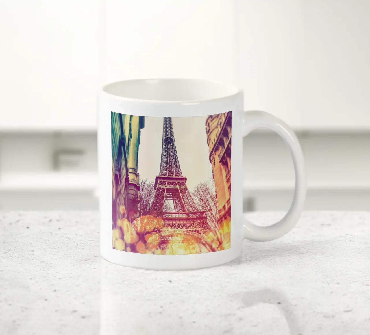 Vintage Eiffel Tower ceramic mug by JaySan Studio