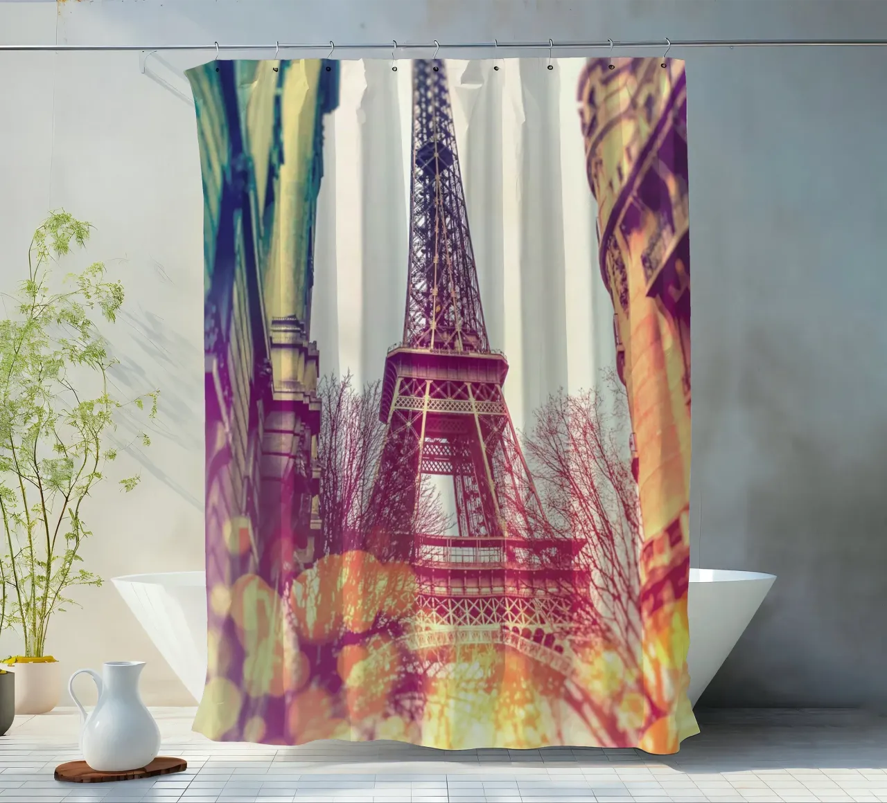 Vintage Eiffel Tower tenda da doccia da JaySan Studio