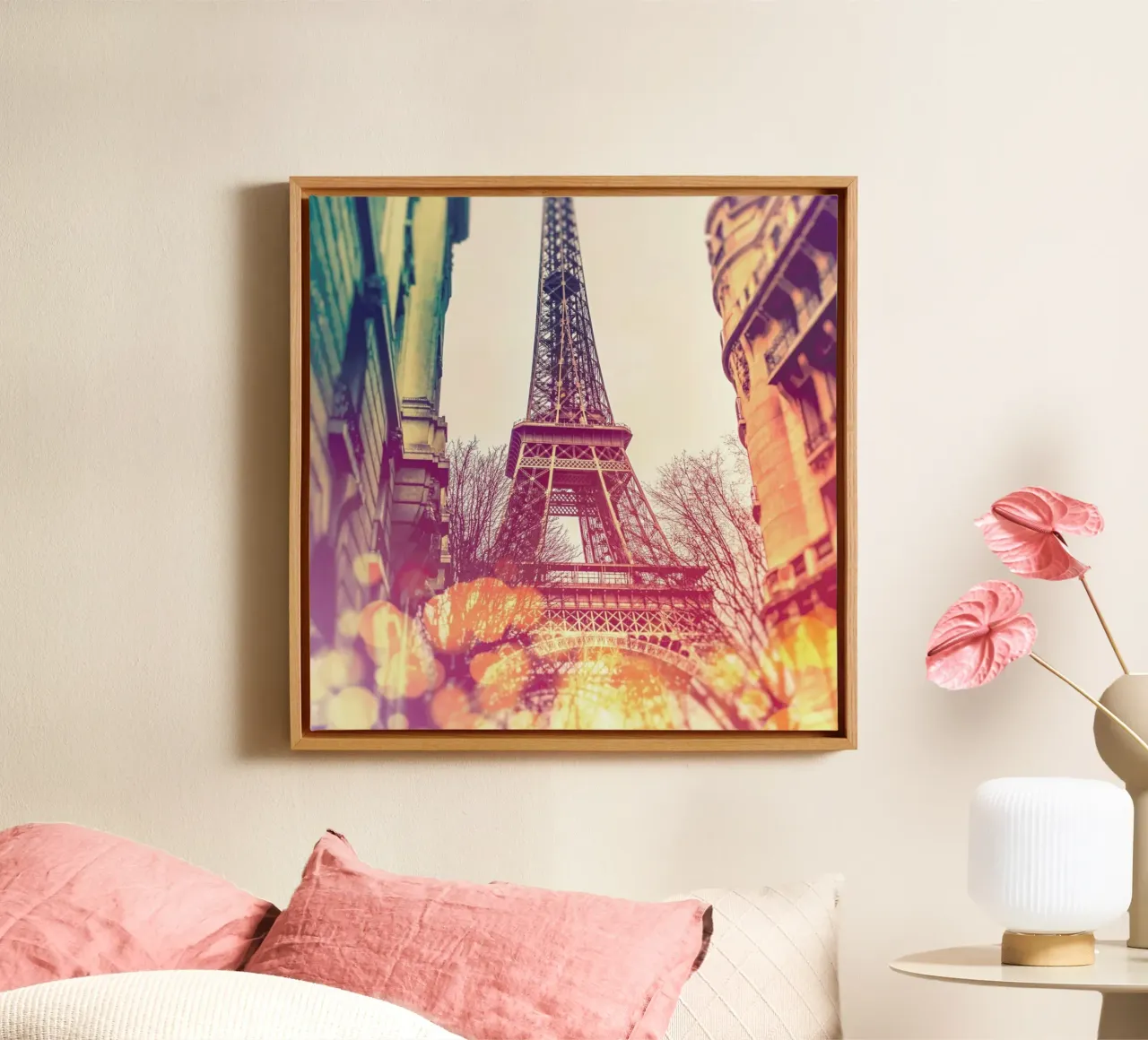 Vintage Eiffel Tower tela con Cornice a cassetta da JaySan Studio