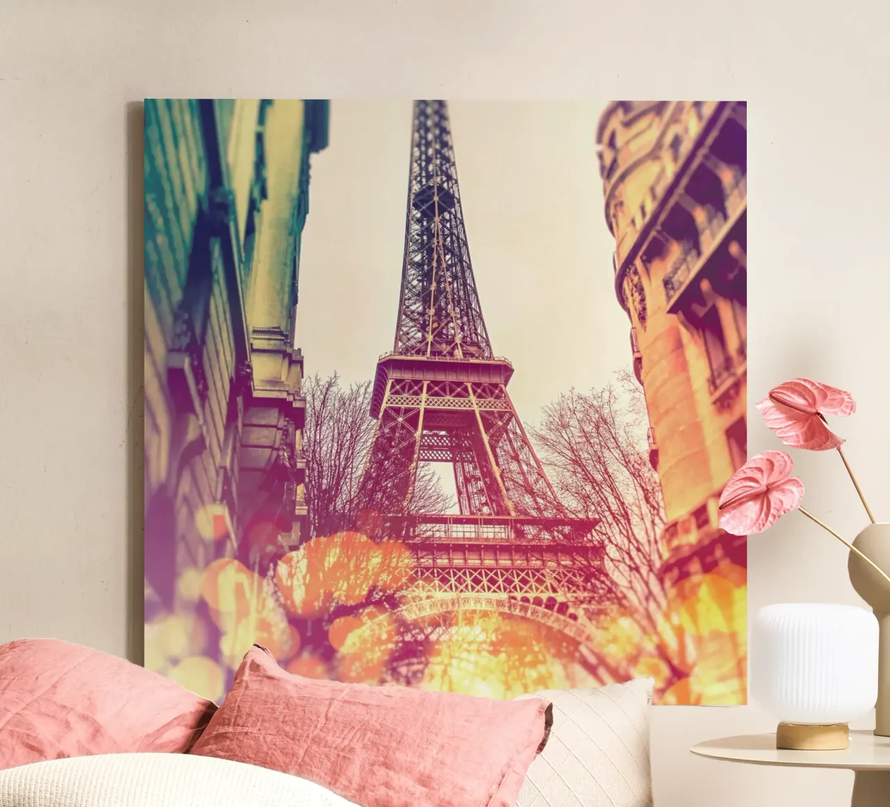 Vintage Eiffel Tower tela con Cornice a cassetta da JaySan Studio