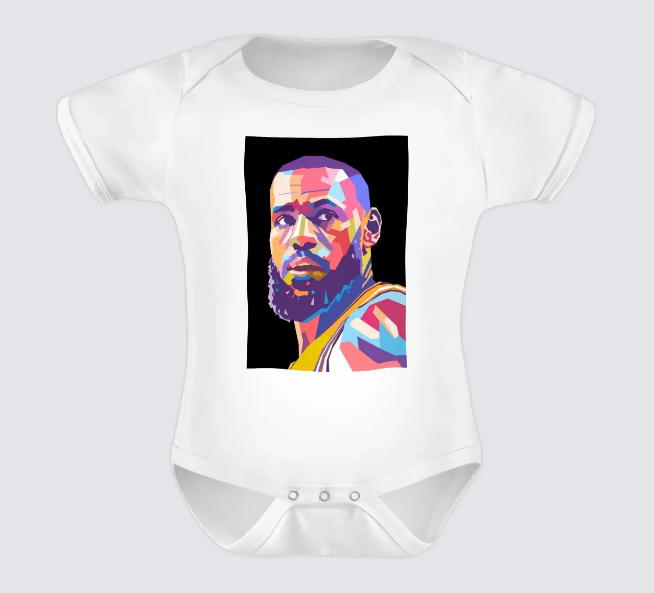 Lebron James Pop-Art-Porträt Kurzarm Babybody von Hantamrata