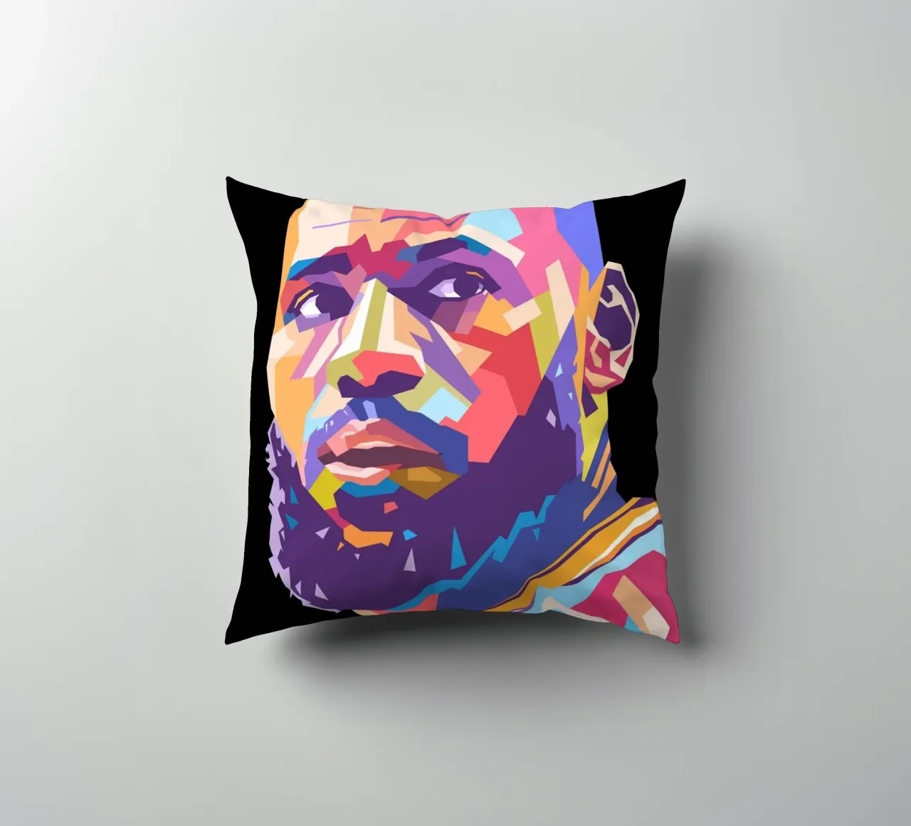 Ritratto pop art di Lebron James cuscino da Hantamrata