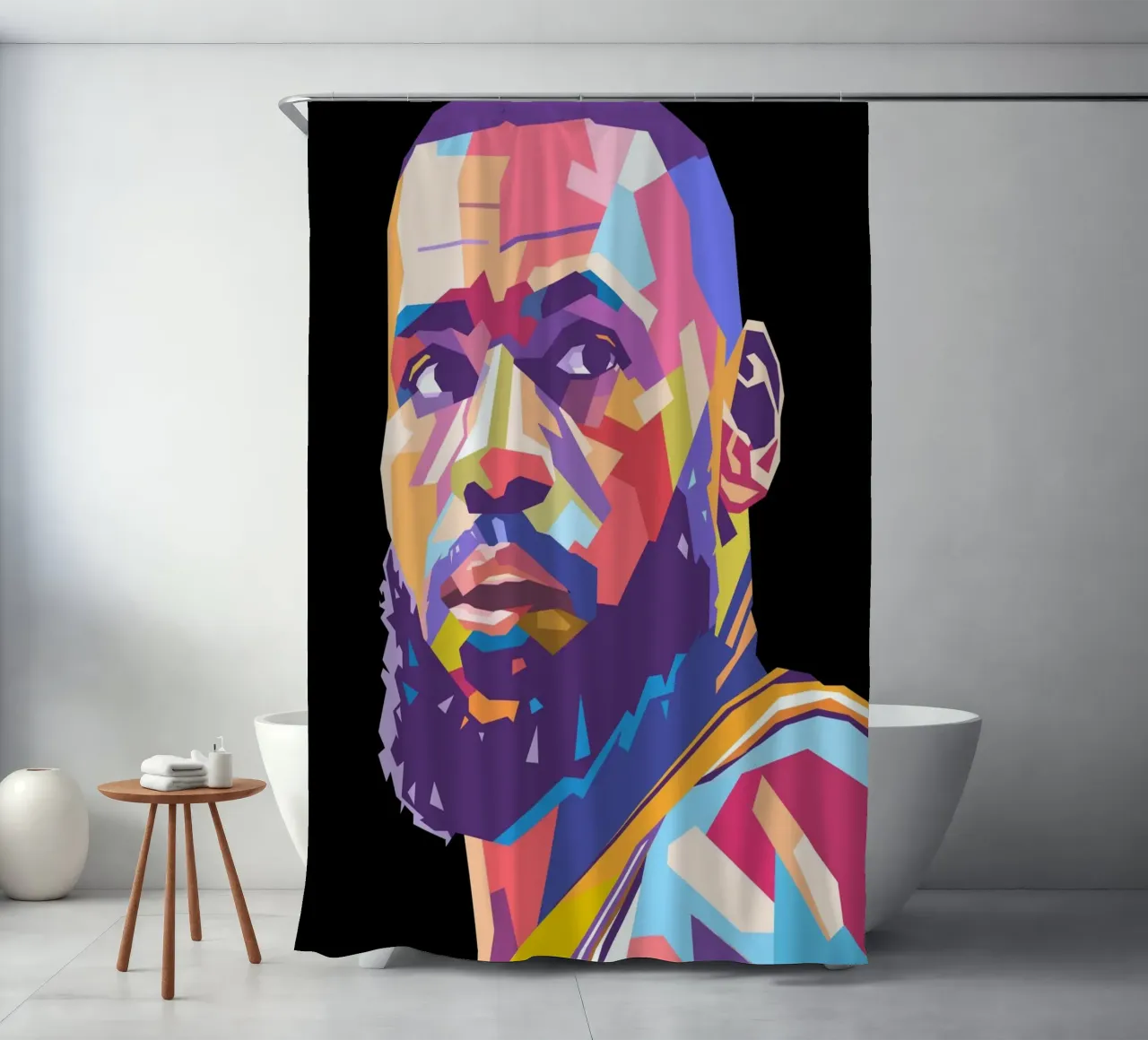 Lebron James Pop-Art-Porträt Duschvorhang von Hantamrata