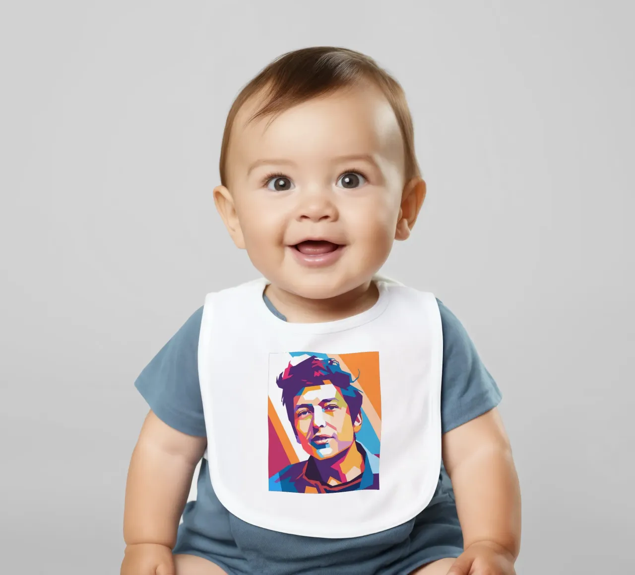 Ritratto pop art di Bob Dylan bavaglino da Hantamrata