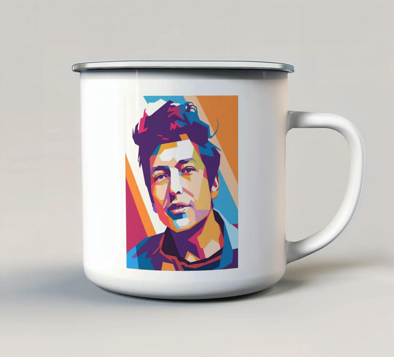 Ritratto pop art di Bob Dylan tazza in smalto da Hantamrata