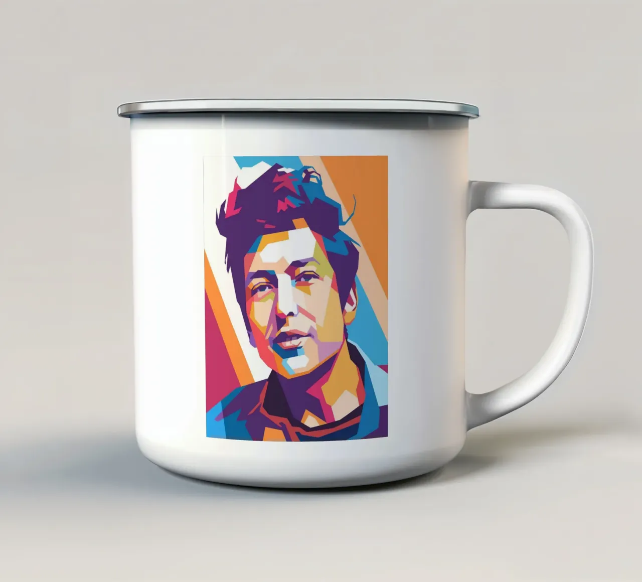 Retrato pop art de Bob Dylan taza de esmalte de Hantamrata