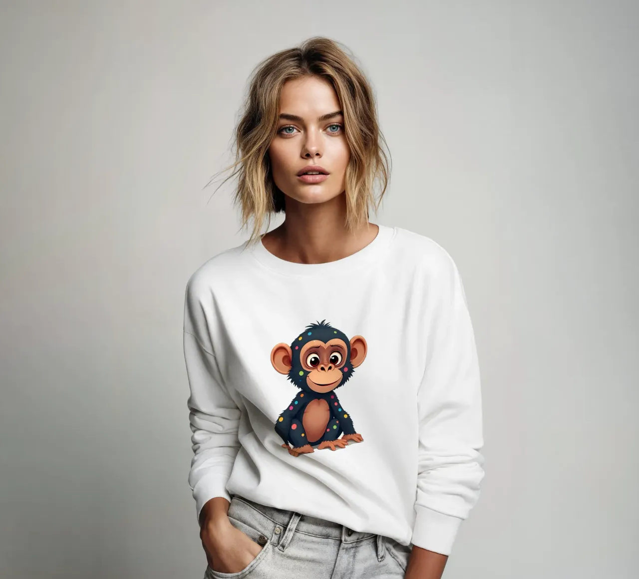 Affe_2a sweatshirt van Tierisch bunt by LK