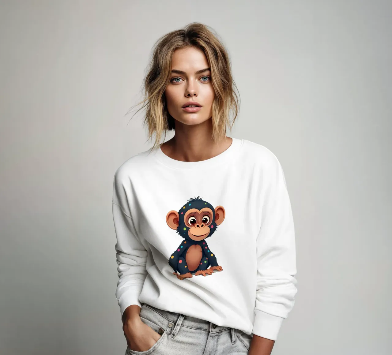Affe_2a Sweatshirt von Tierisch bunt by LK