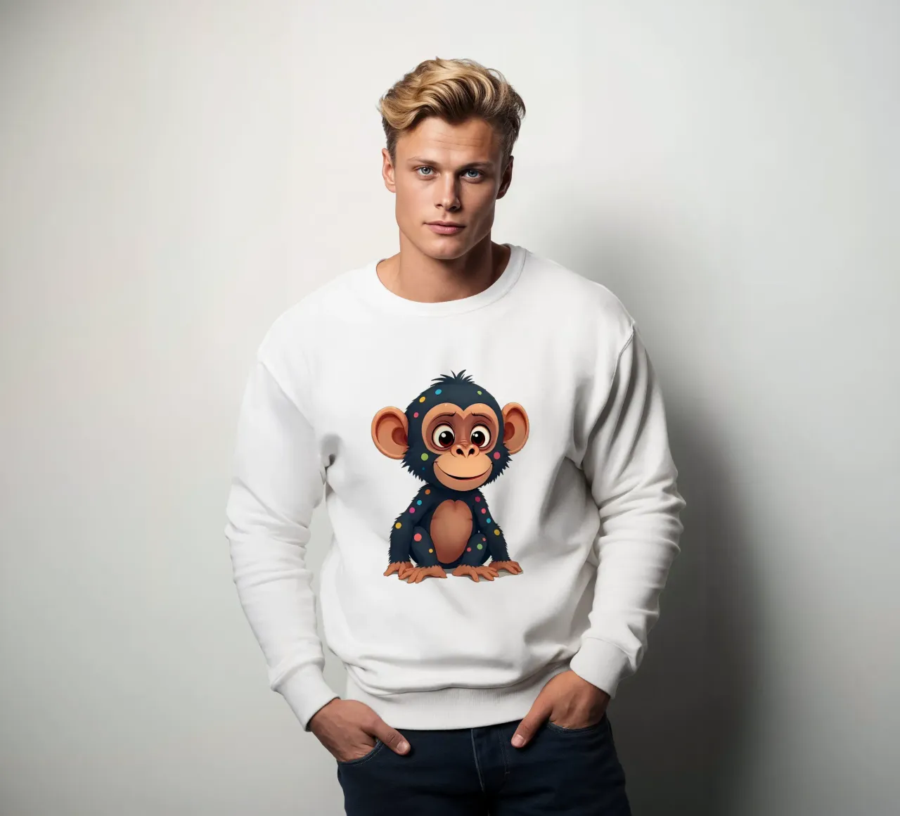 Affe_2a sweatshirt van Tierisch bunt by LK