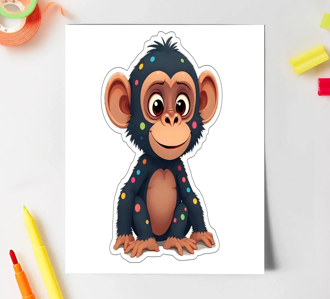 Affe_2a sticker sheet by Tierisch bunt by LK