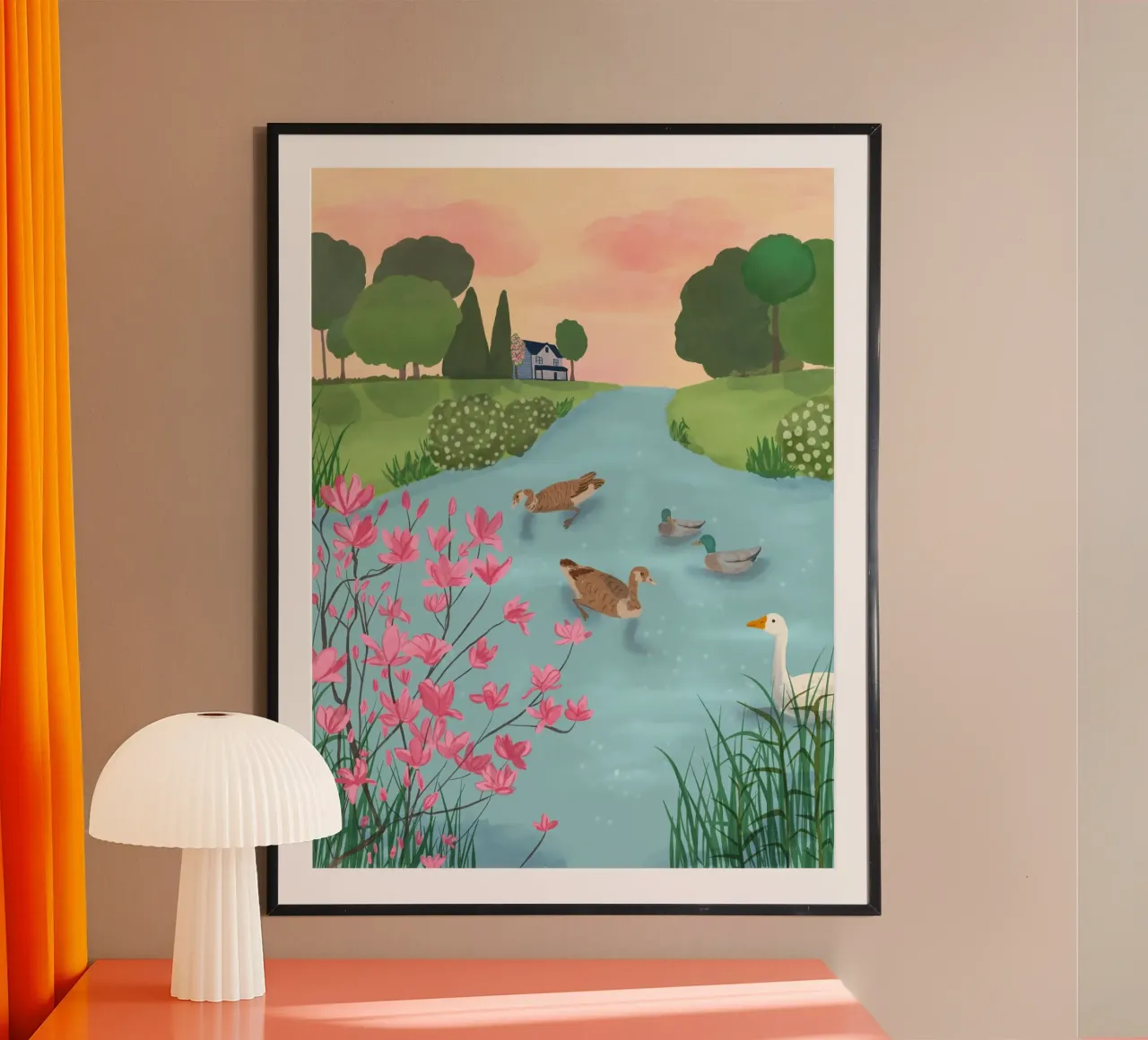 Patos en los senderos de verano poster de Pictufy Sun & Spirit