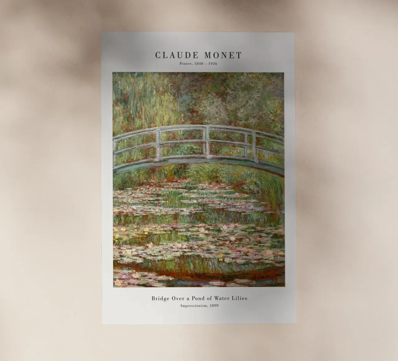 Claude Monet - Ponte su uno stagno di ninfee pellicola backlit da Old Masters