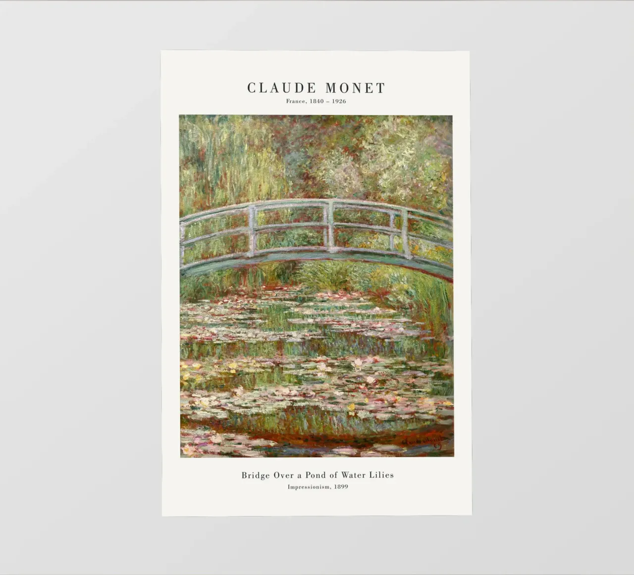 Claude Monet - Ponte su uno stagno di ninfee telo in pvc da Old Masters
