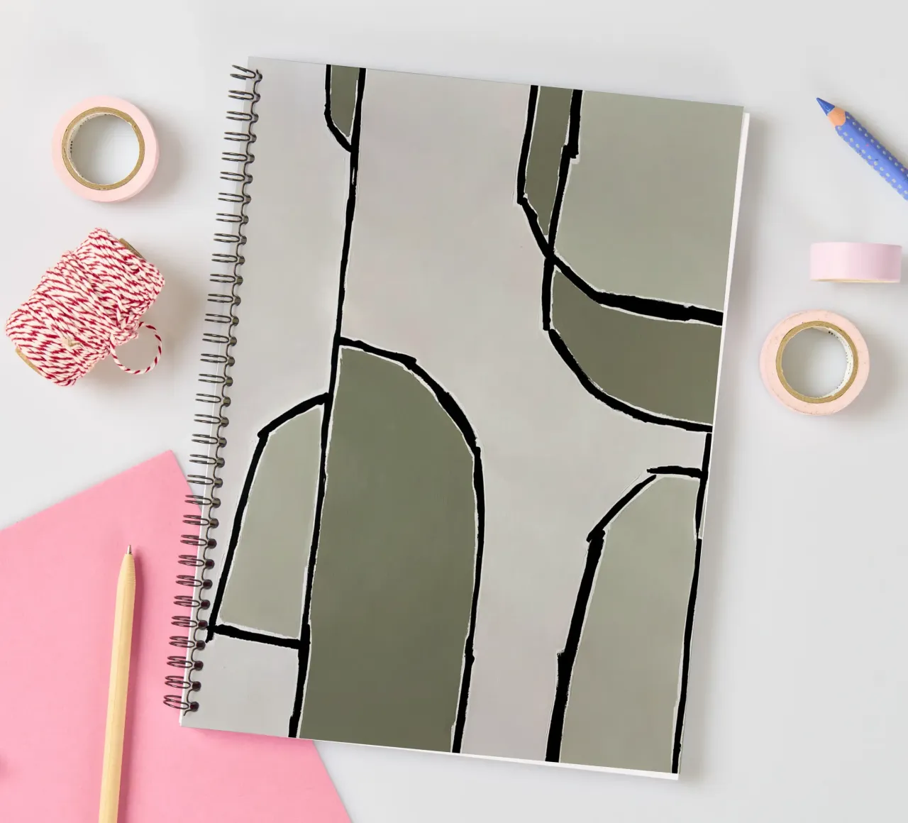 abstract shapes no4 spiral notebook by Andrea Reichhart Art