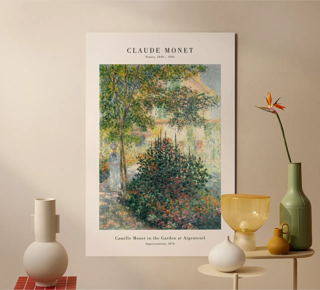 Claude Monet - Camille Monet nel giardino di Argenteuil alluminio dibond da Old Masters