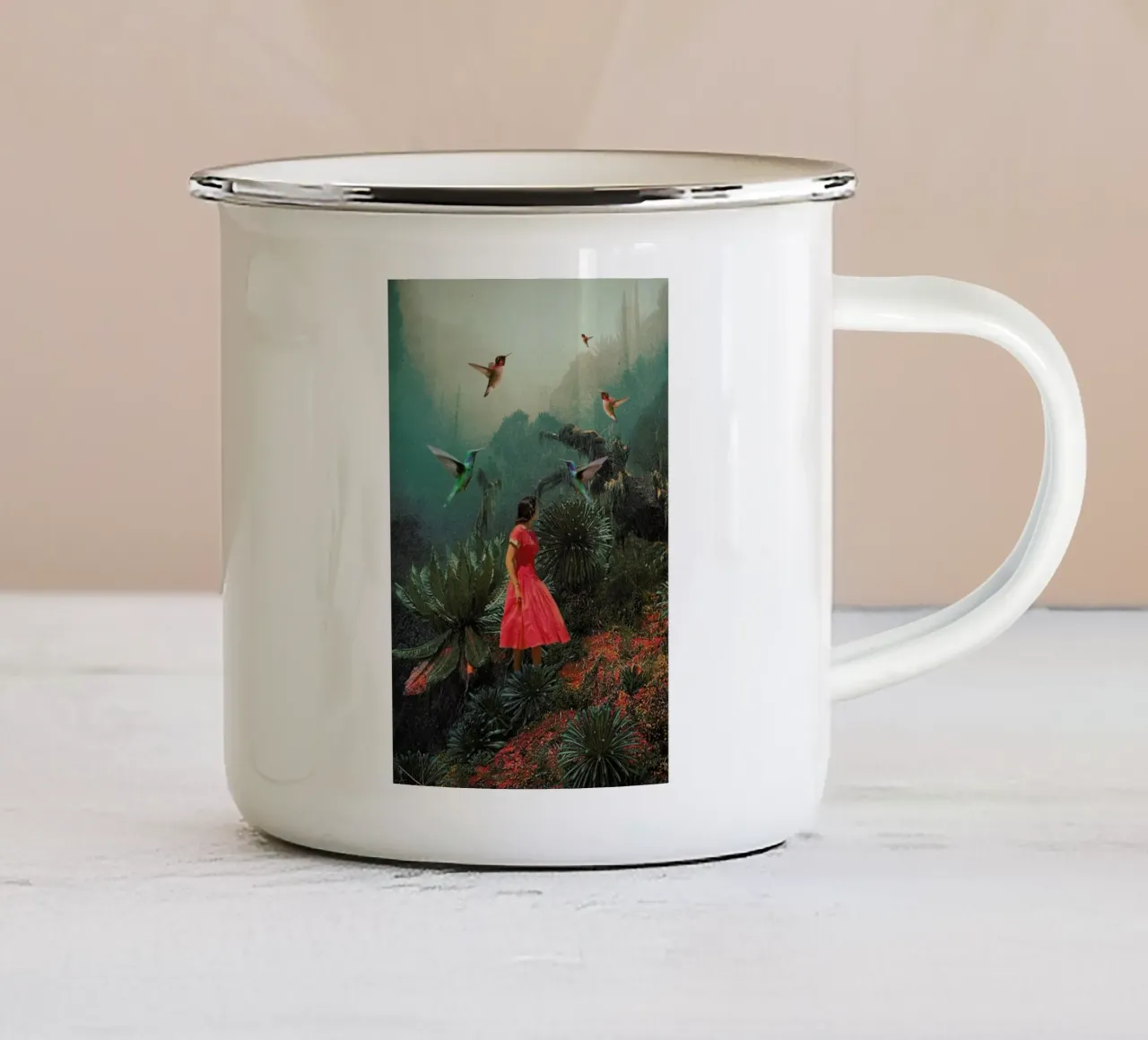 20 Seconds Before the Rain taza de esmalte de Frank Moth