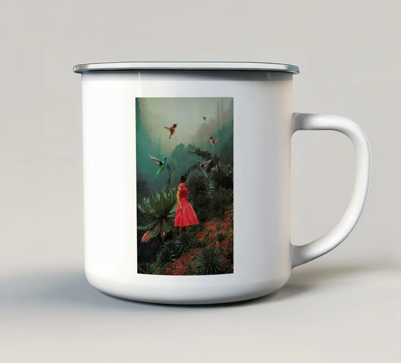 20 Seconds Before the Rain taza de esmalte de Frank Moth