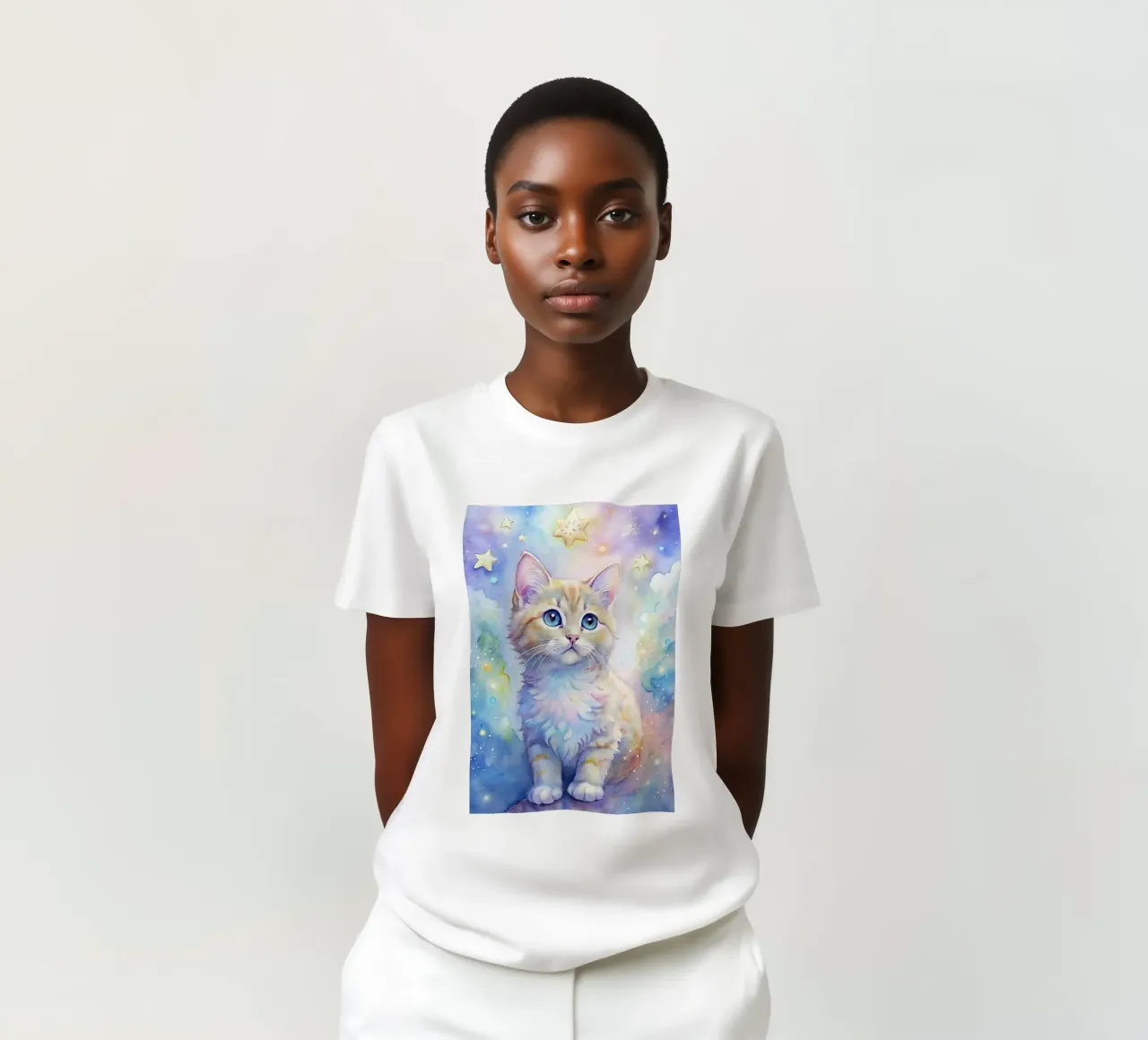 Gattino in acquerello t-shirt da 🎁 ARTVI-SHOP
