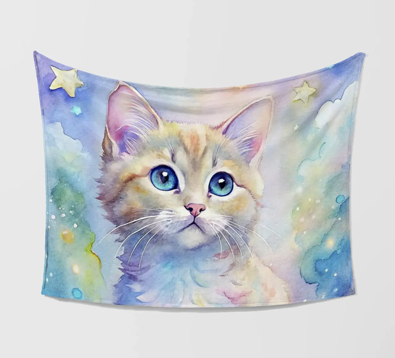 Gattino in acquerello coperta in pile da 🎁 ARTVI-SHOP