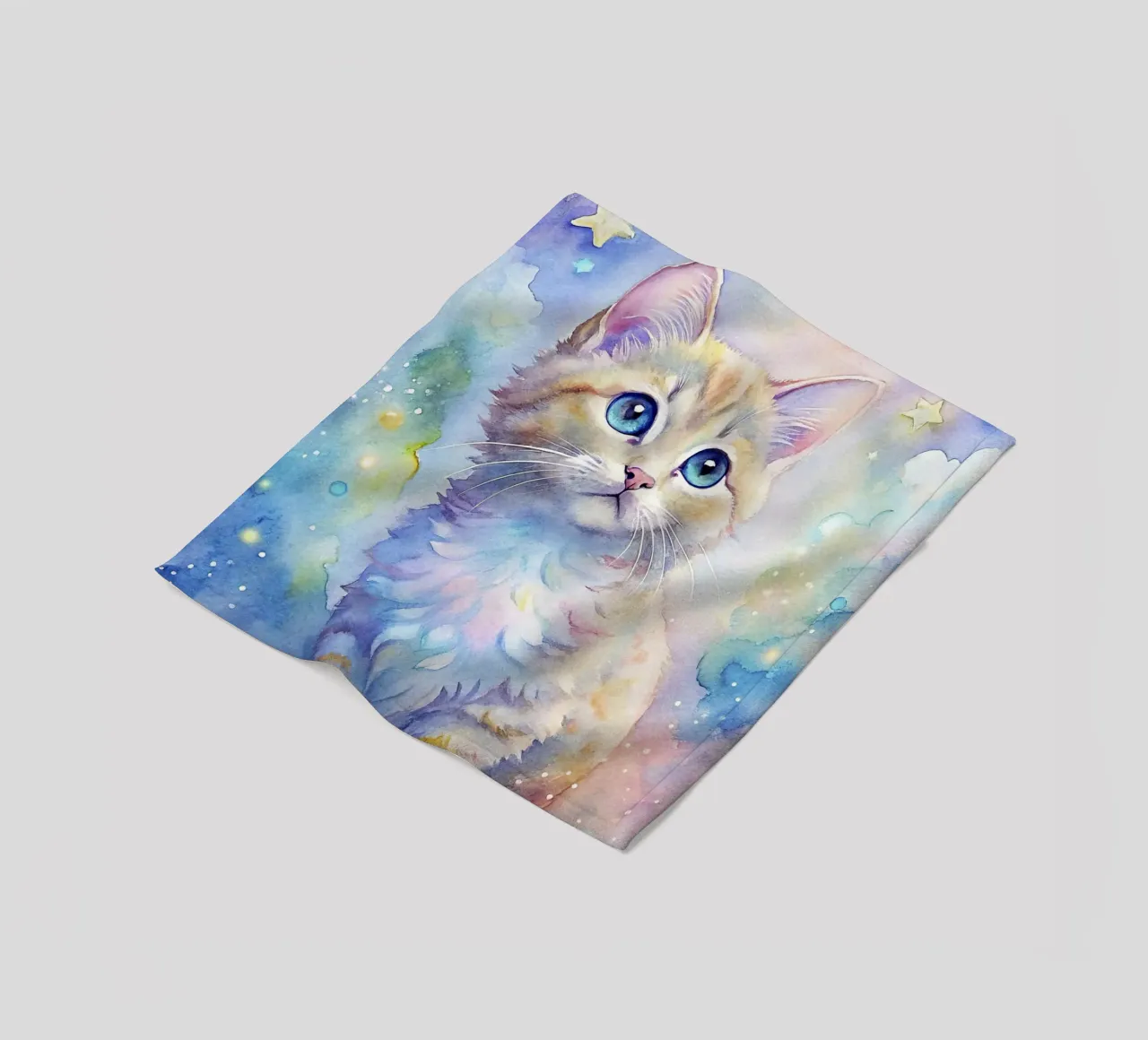 Gattino in acquerello coperta in pile da 🎁 ARTVI-SHOP