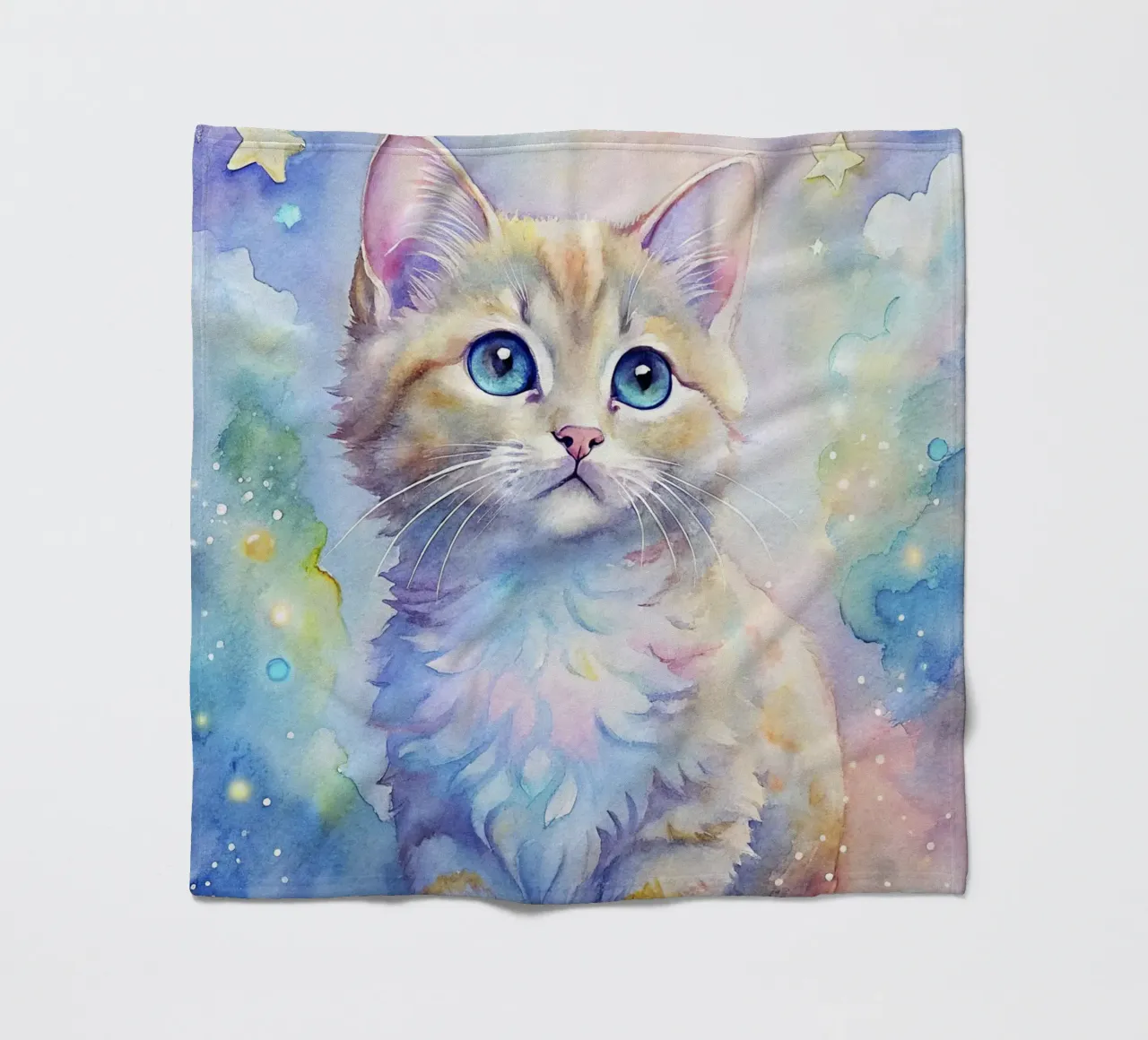 Gattino in acquerello coperta in pile da 🎁 ARTVI-SHOP