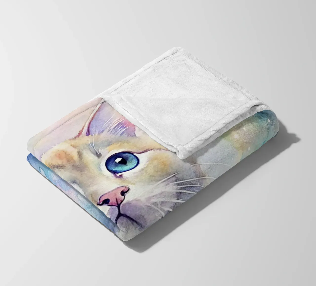 Gattino in acquerello coperta in pile da 🎁 ARTVI-SHOP