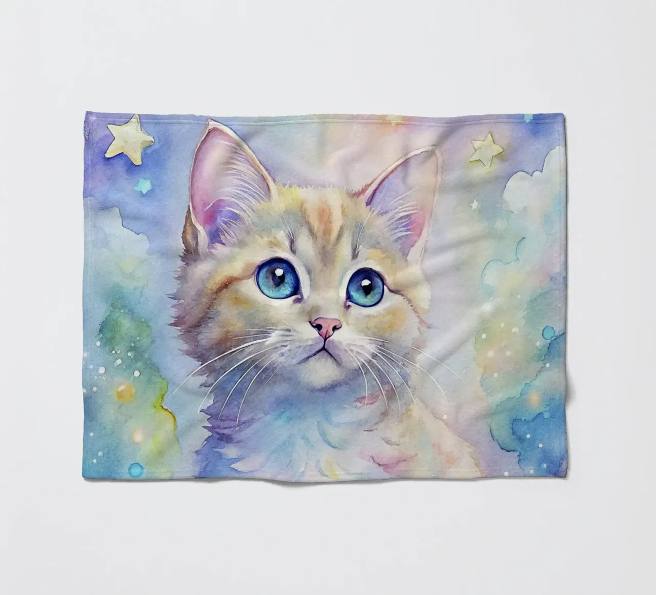 Gattino in acquerello coperta in pile da 🎁 ARTVI-SHOP