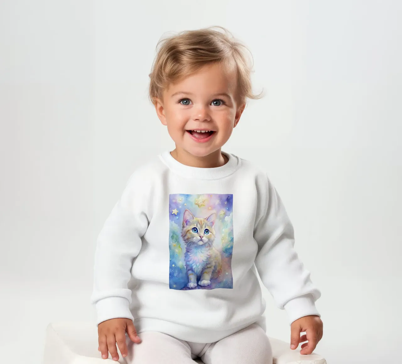 Gattino in acquerello felpa neonato da 🎁 ARTVI-SHOP