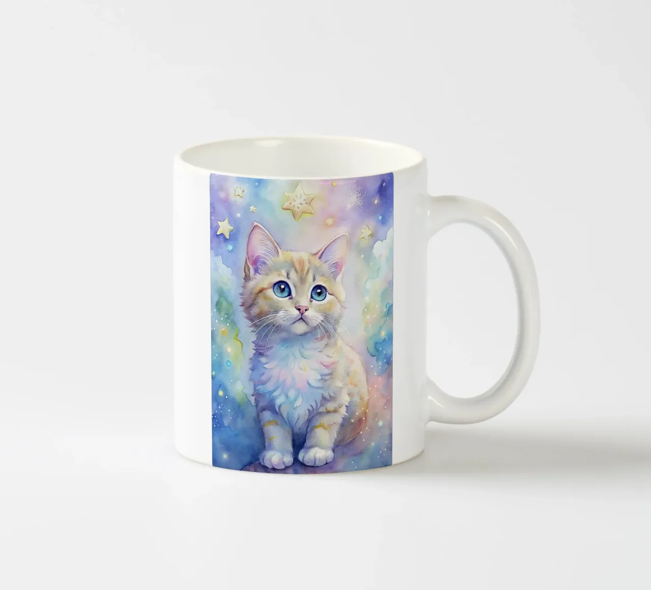 Gattino in acquerello tazza in ceramica da 🎁 ARTVI-SHOP