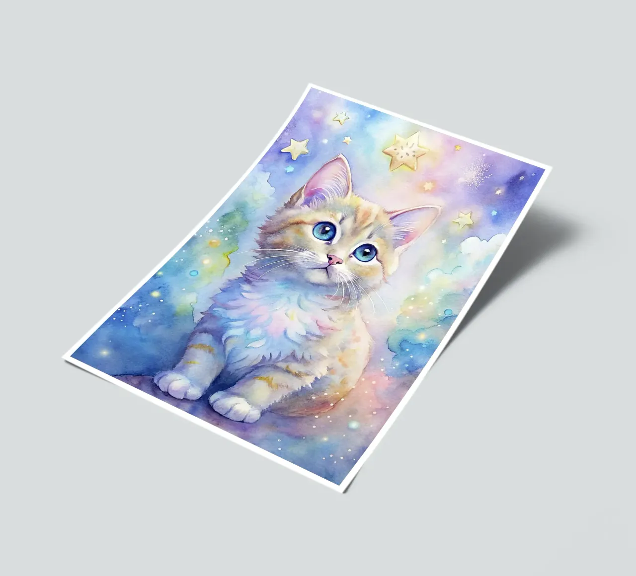 Kitten in watercolor sticker sheet by 🎁 ARTVI-SHOP