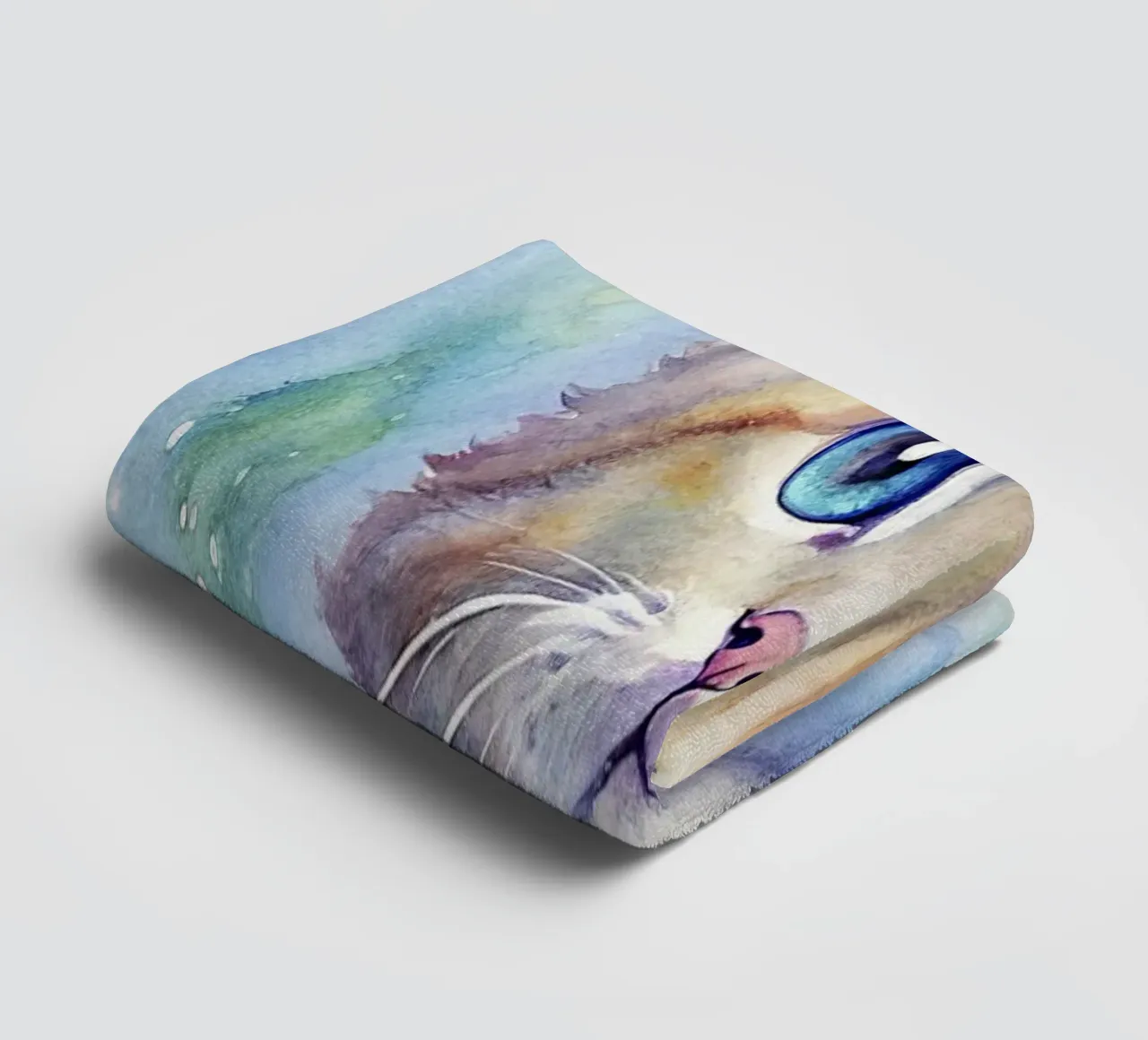 Gattino in acquerello asciugamano da bagno da 🎁 ARTVI-SHOP