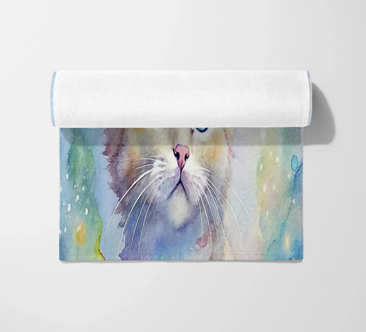 Gattino in acquerello telo mare da 🎁 ARTVI-SHOP