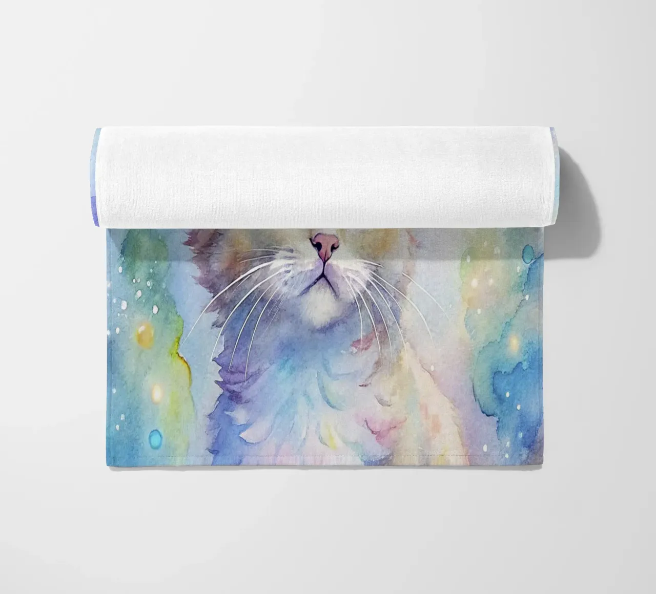 Gattino in acquerello telo mare da 🎁 ARTVI-SHOP