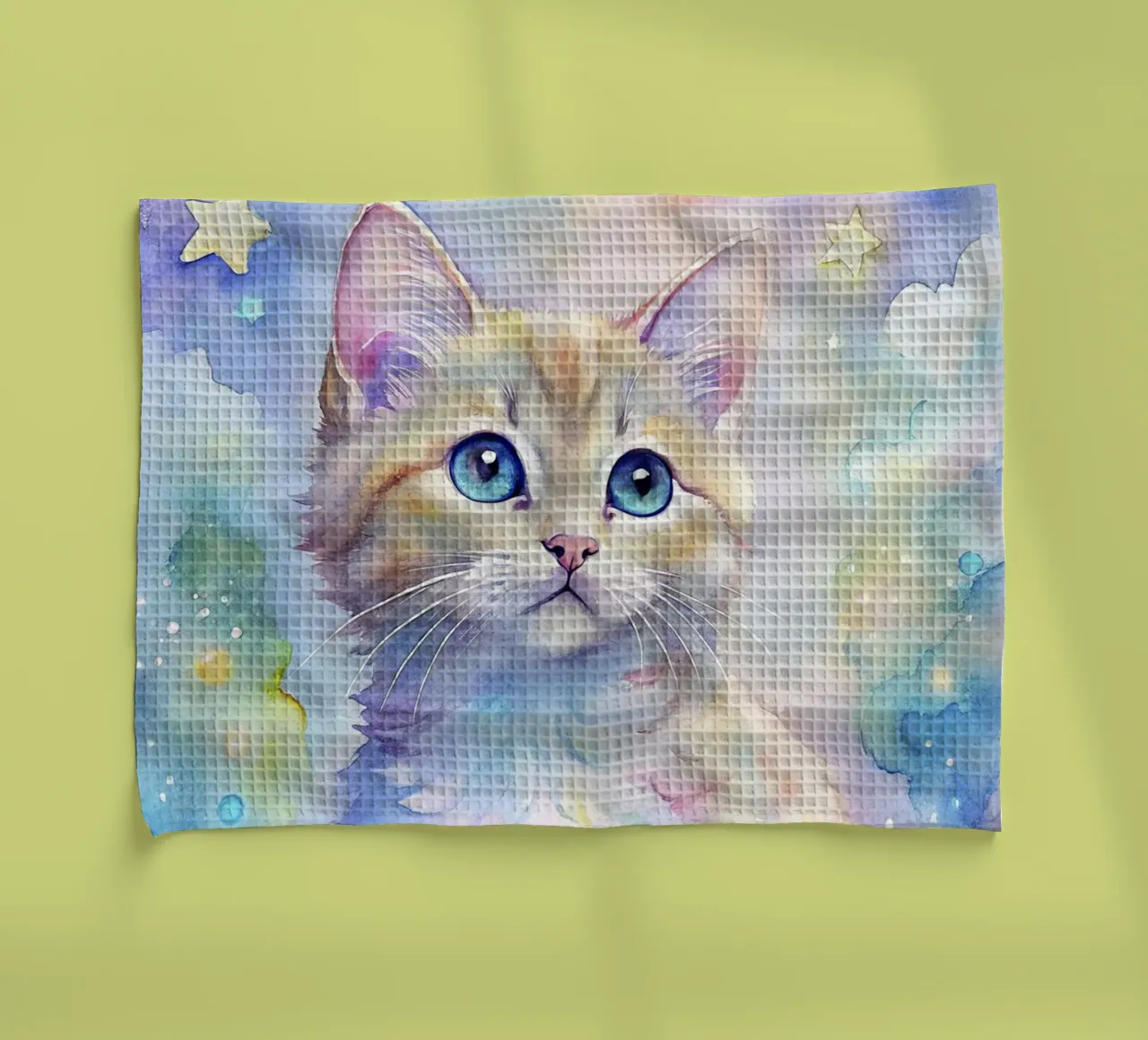 Gattino in acquerello canovaccio da cucina da 🎁 ARTVI-SHOP