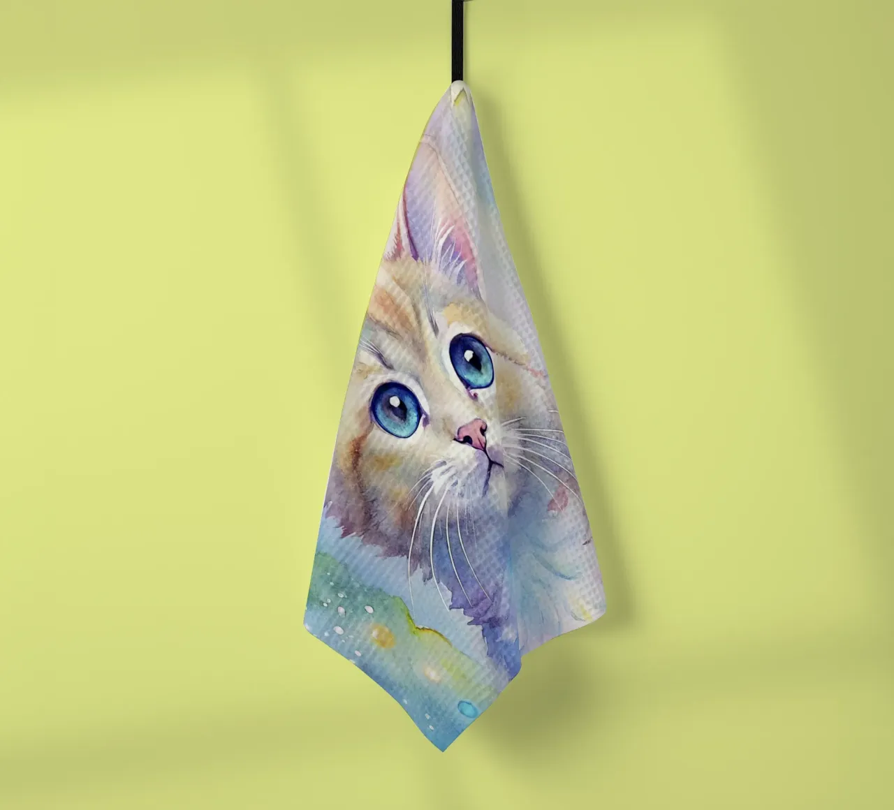Gattino in acquerello canovaccio da cucina da 🎁 ARTVI-SHOP
