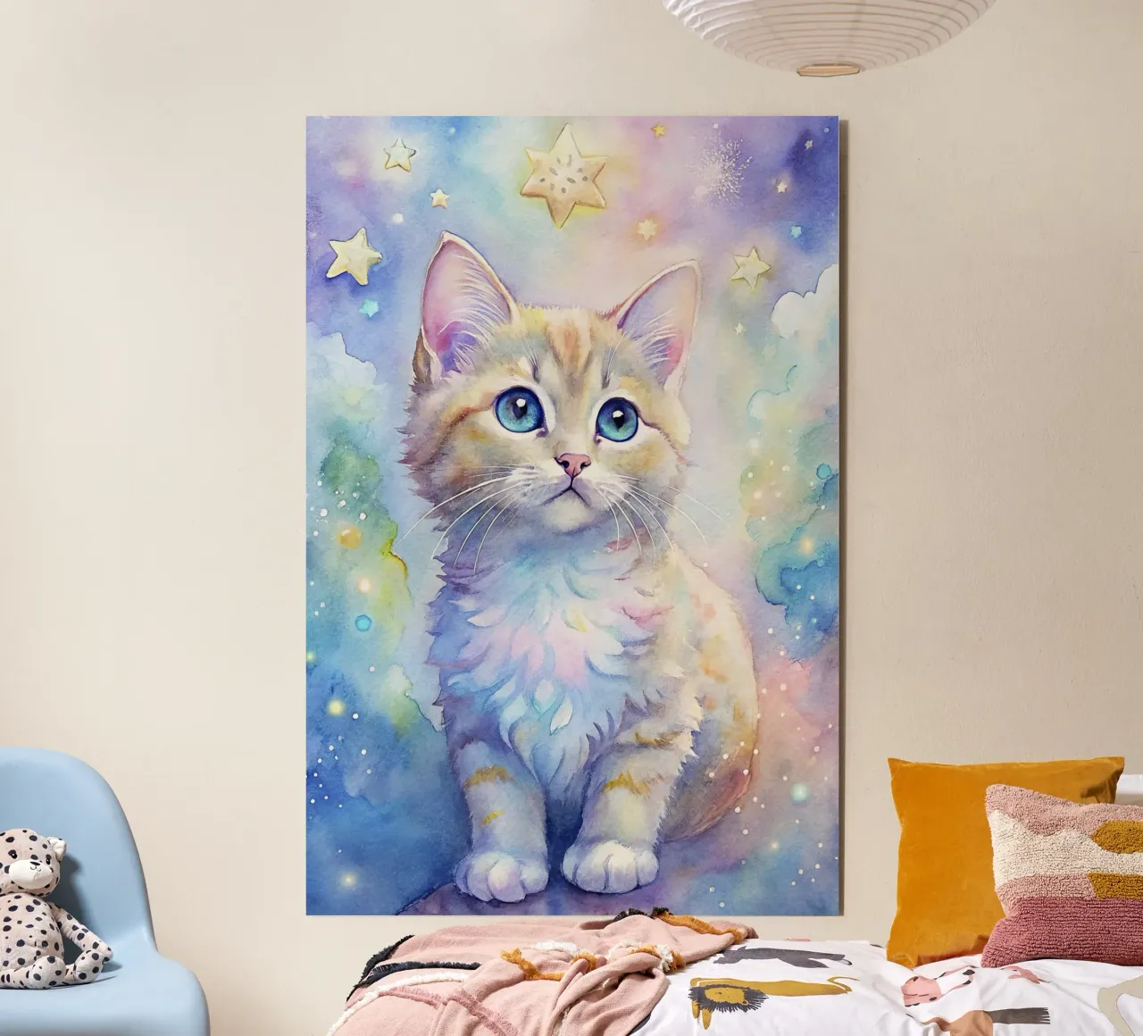 Gattino in acquerello alluminio dibond da 🎁 ARTVI-SHOP
