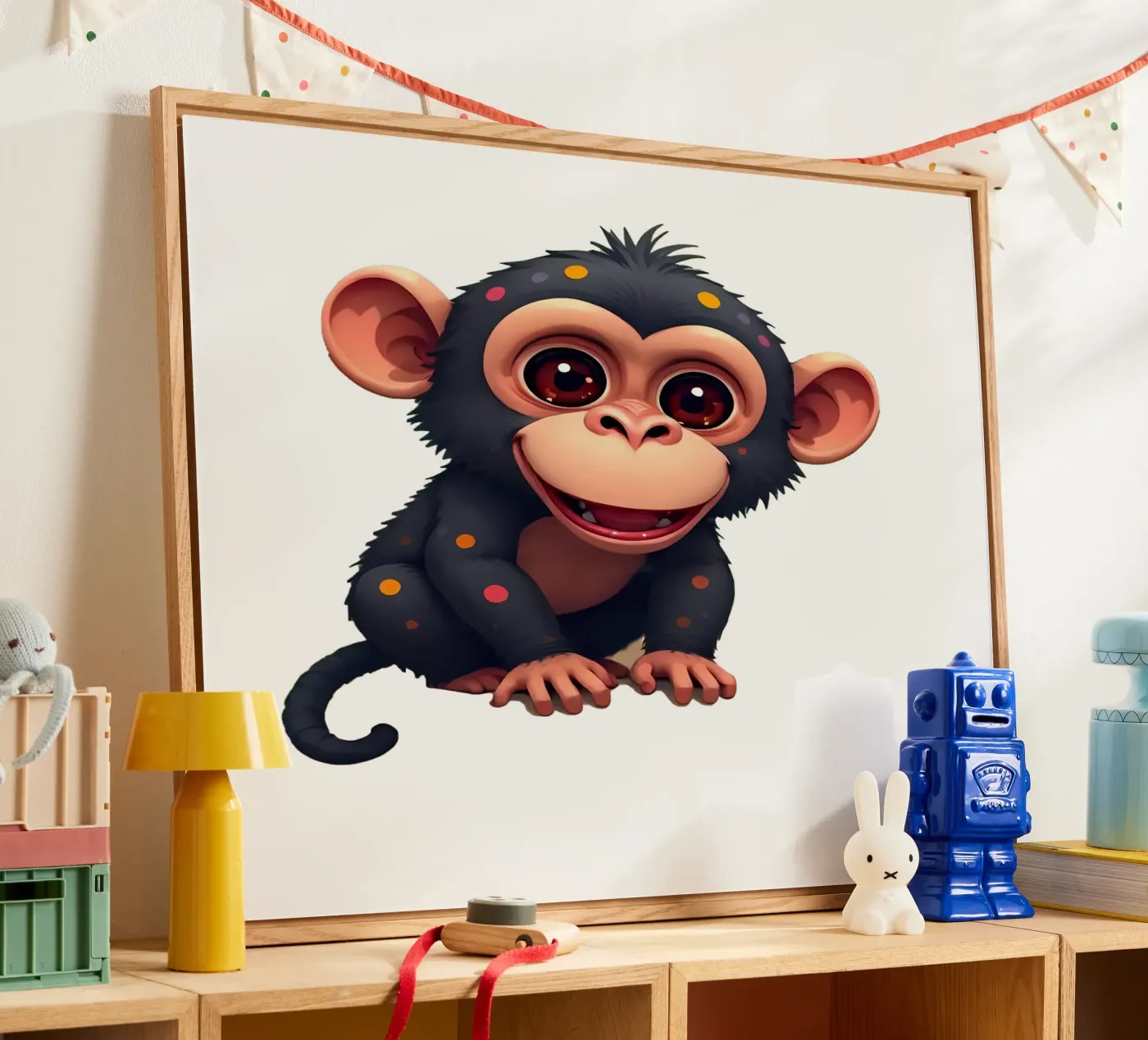 Affe_4a acryl van Tierisch bunt by LK