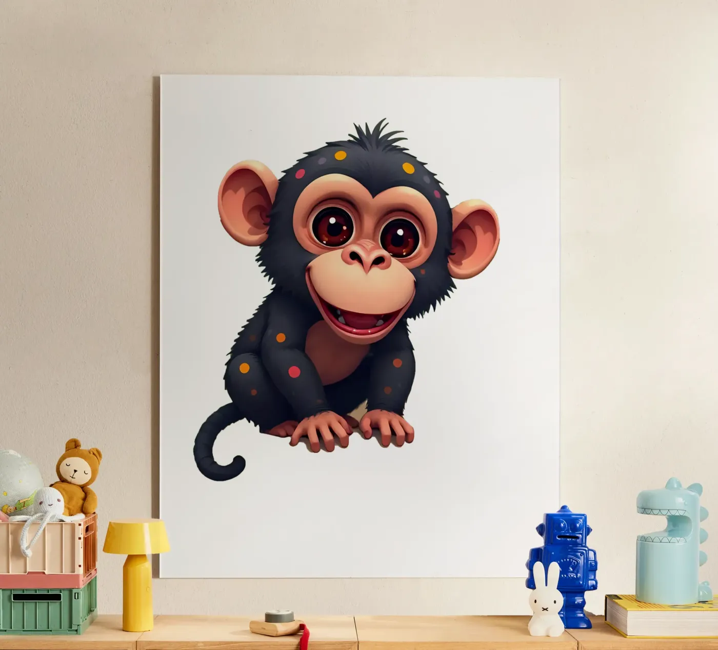 Affe_4a acryl van Tierisch bunt by LK