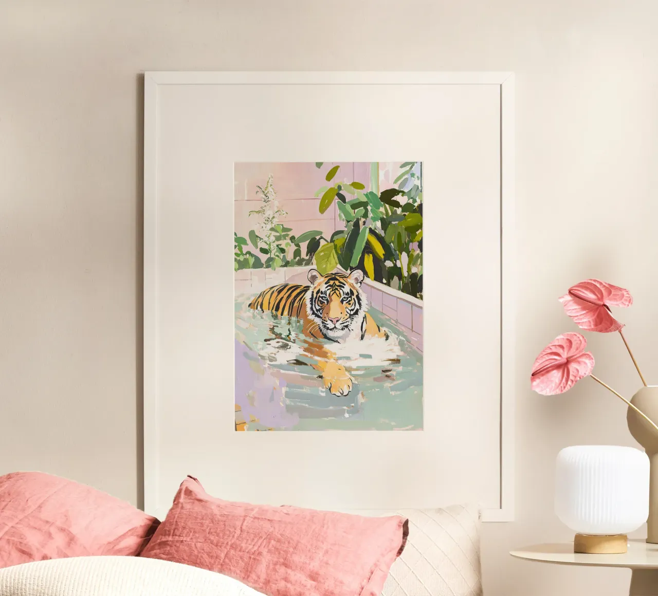Tigre poster con telaio in legno da ArtByNiki