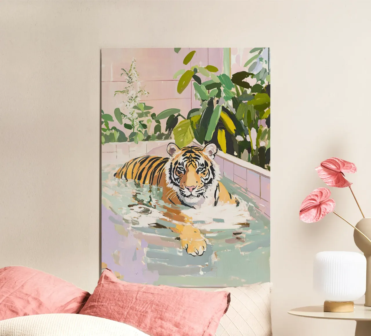 Tigre poster con telaio in legno da ArtByNiki