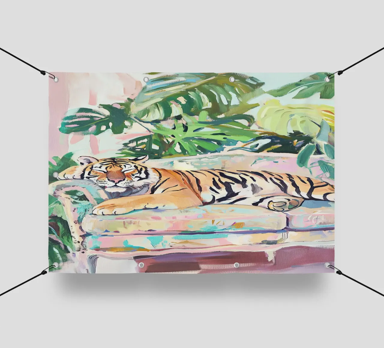 Der Tiger auf dem Sofa PVC Plane von ArtByNiki