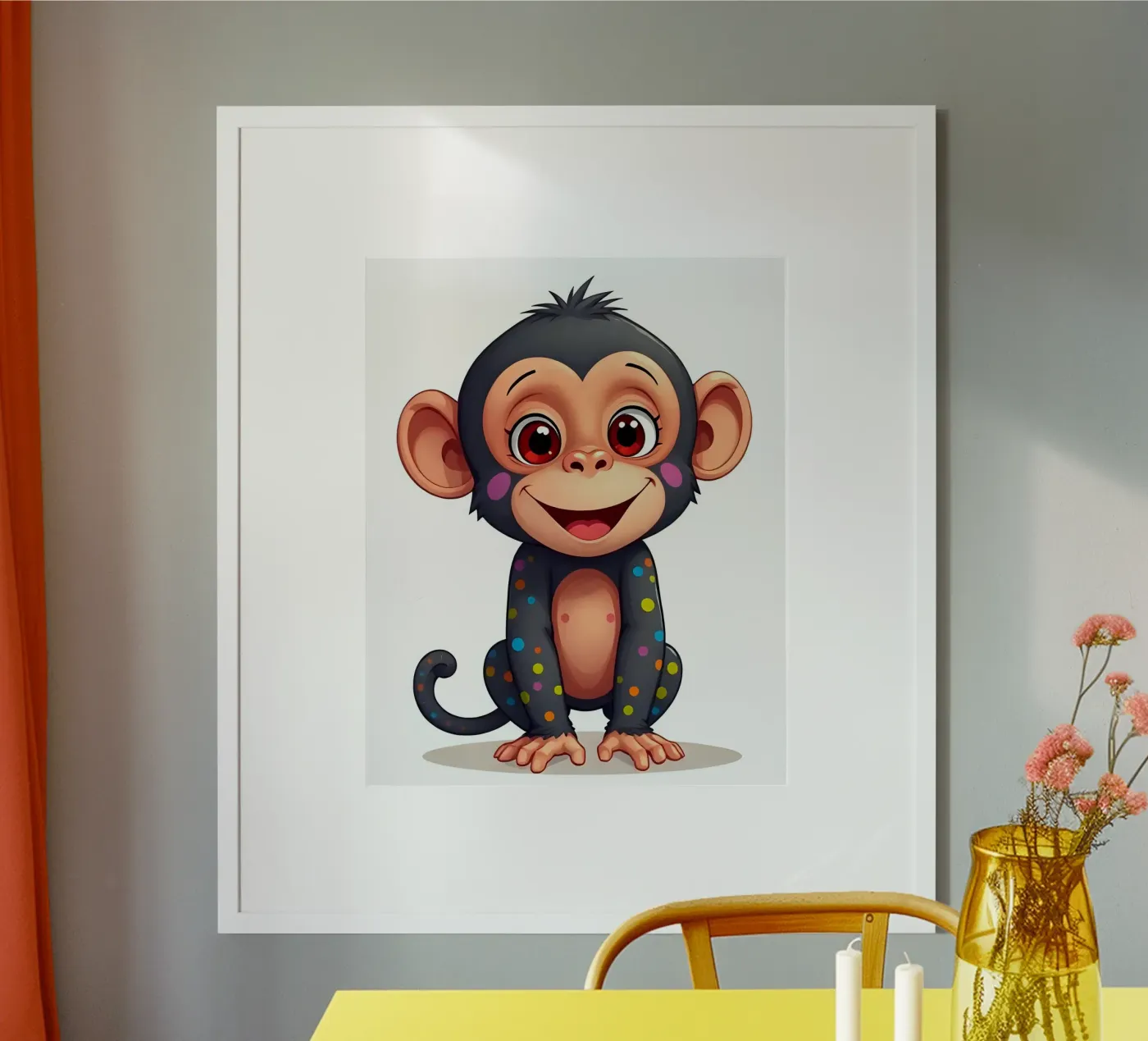 Affe_5 poster van Tierisch bunt by LK