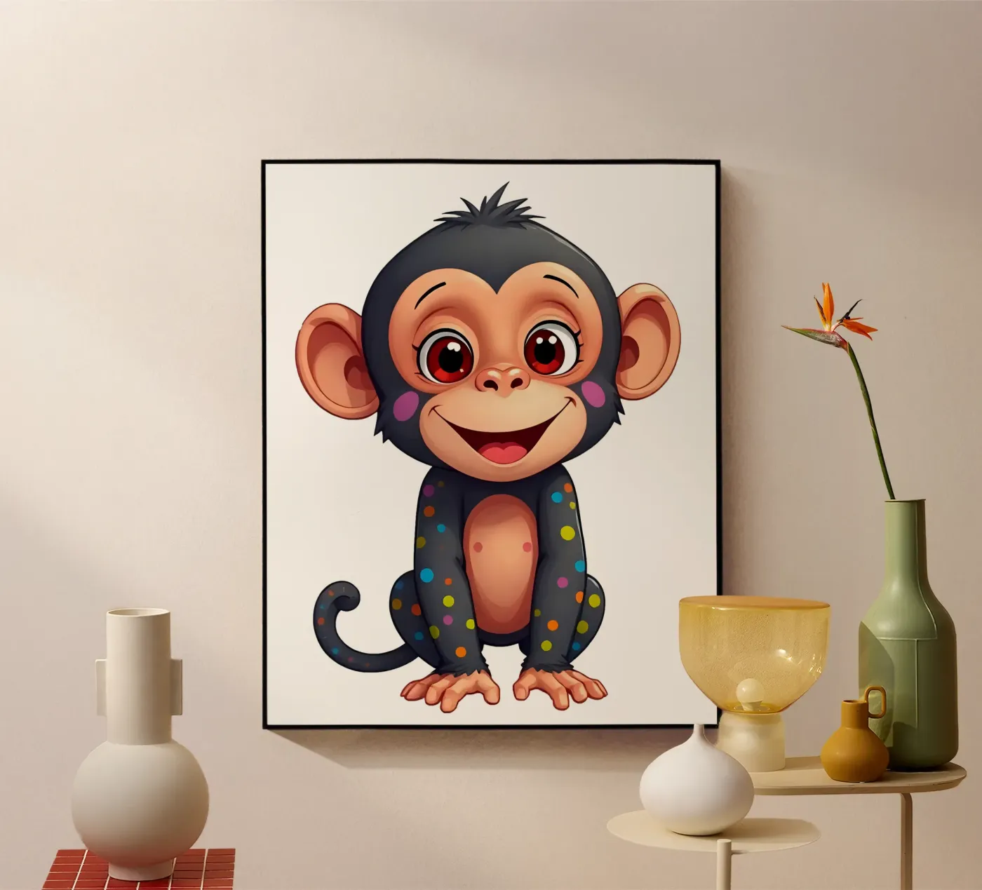 Affe_5a acryl van Tierisch bunt by LK