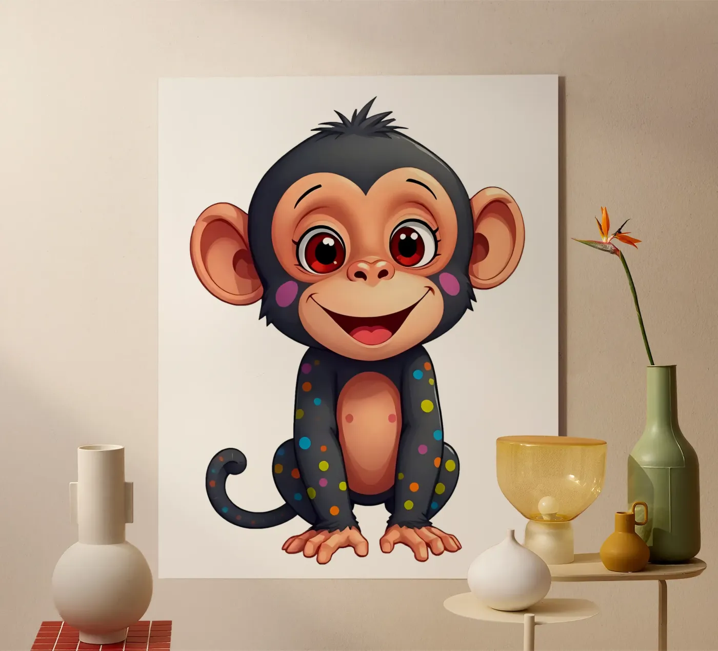 Affe_5a acryl van Tierisch bunt by LK