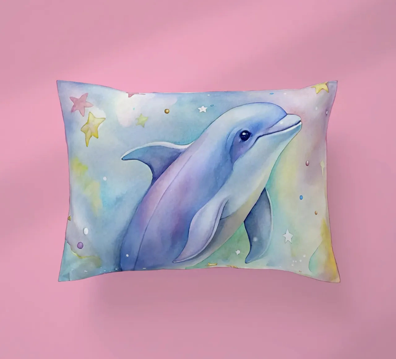Delfino ad acquerello cuscino da 🎁 ARTVI-SHOP