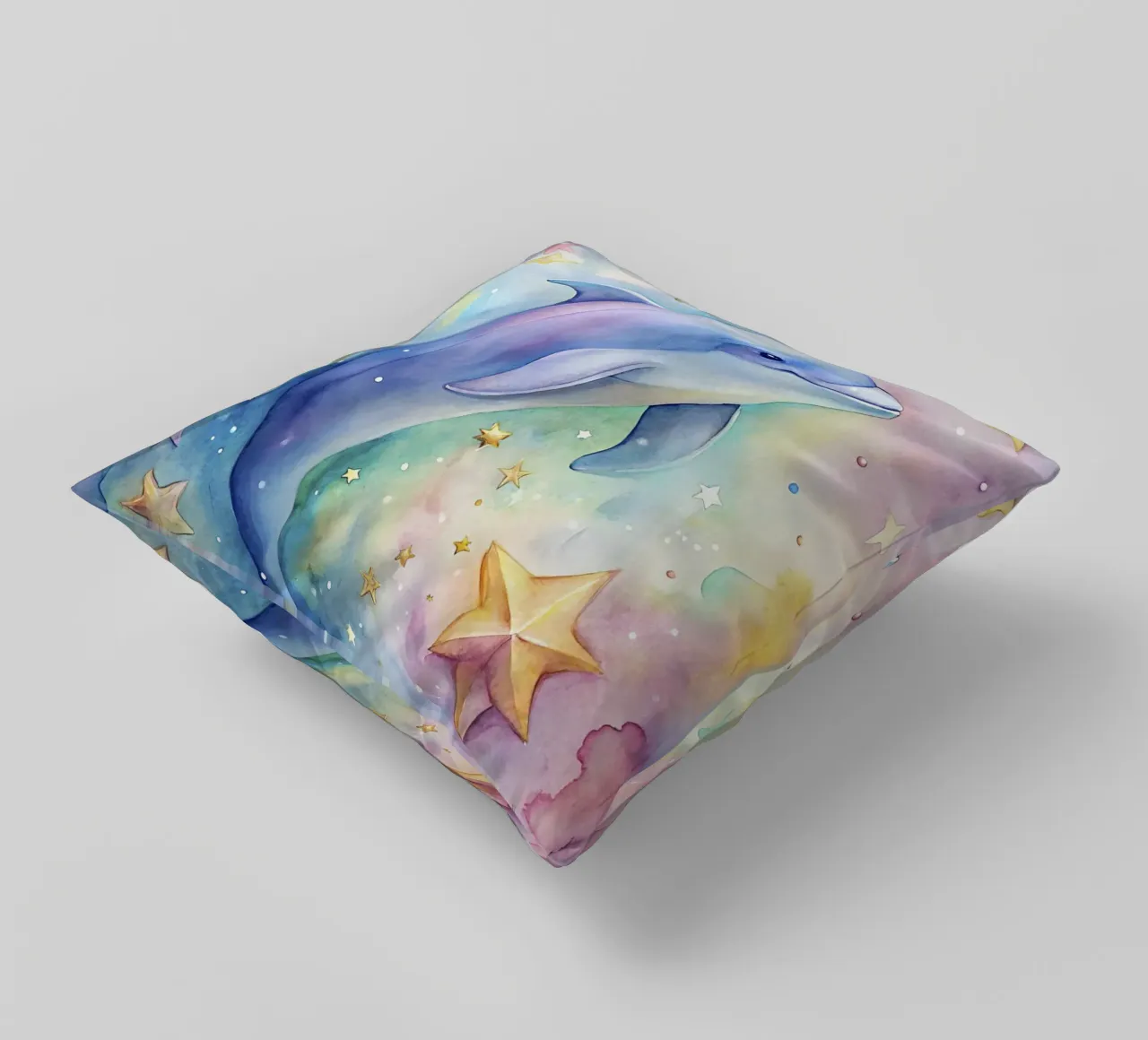 Delfino ad acquerello cuscino da 🎁 ARTVI-SHOP