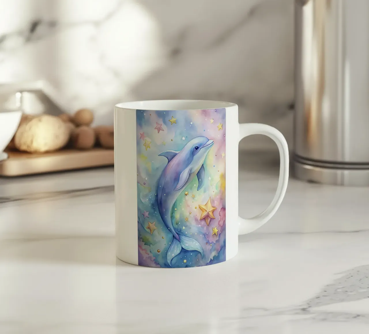 Delfino ad acquerello tazza in ceramica da 🎁 ARTVI-SHOP
