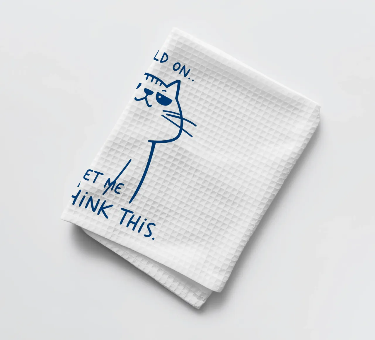 Overthink Cat - Laisse-moi réfléchir un instant torchon de QuooodZ by MooodzArt
