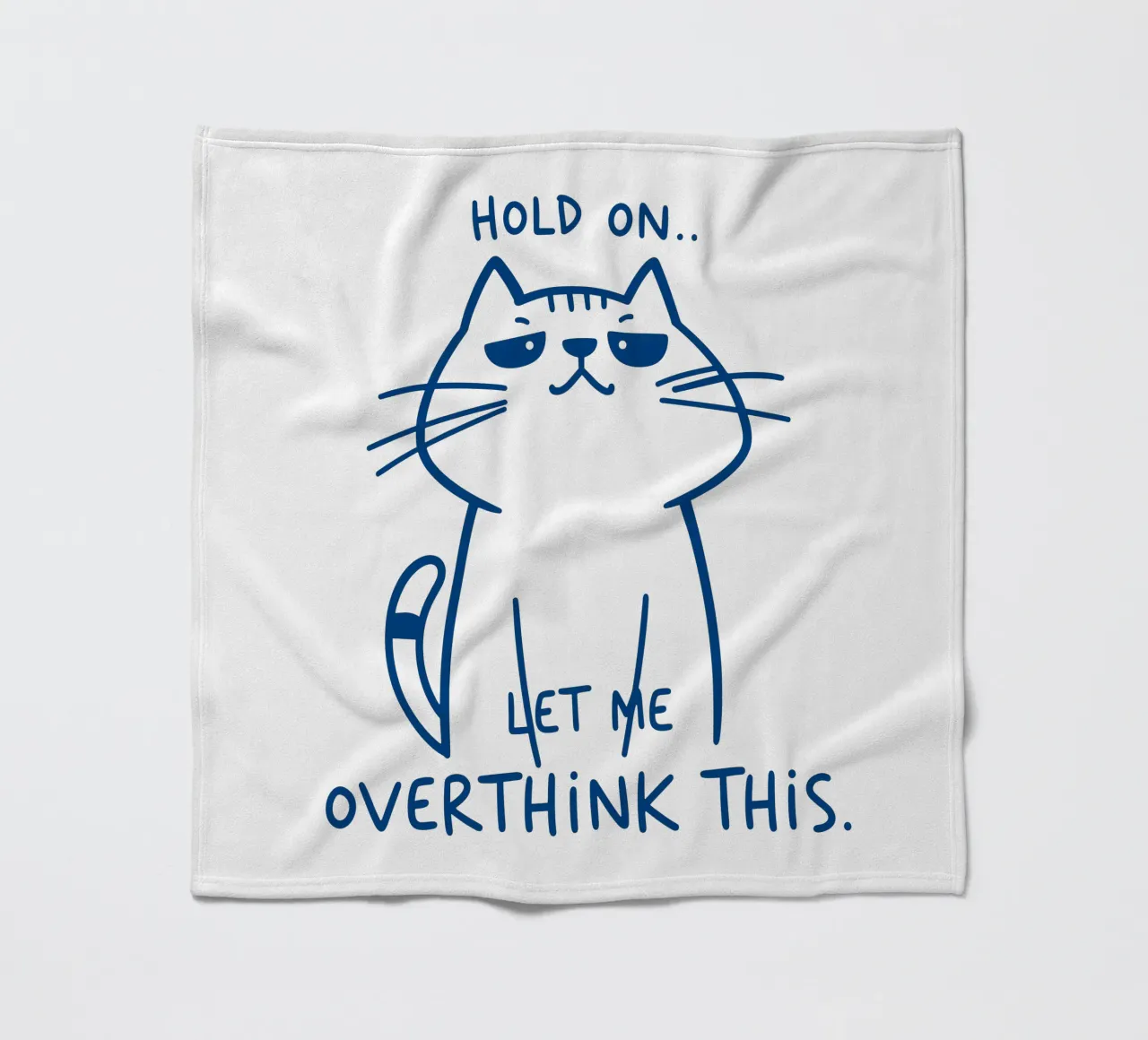Overthink Cat - Let me think for a moment fleece blanket by QuooodZ by MooodzArt