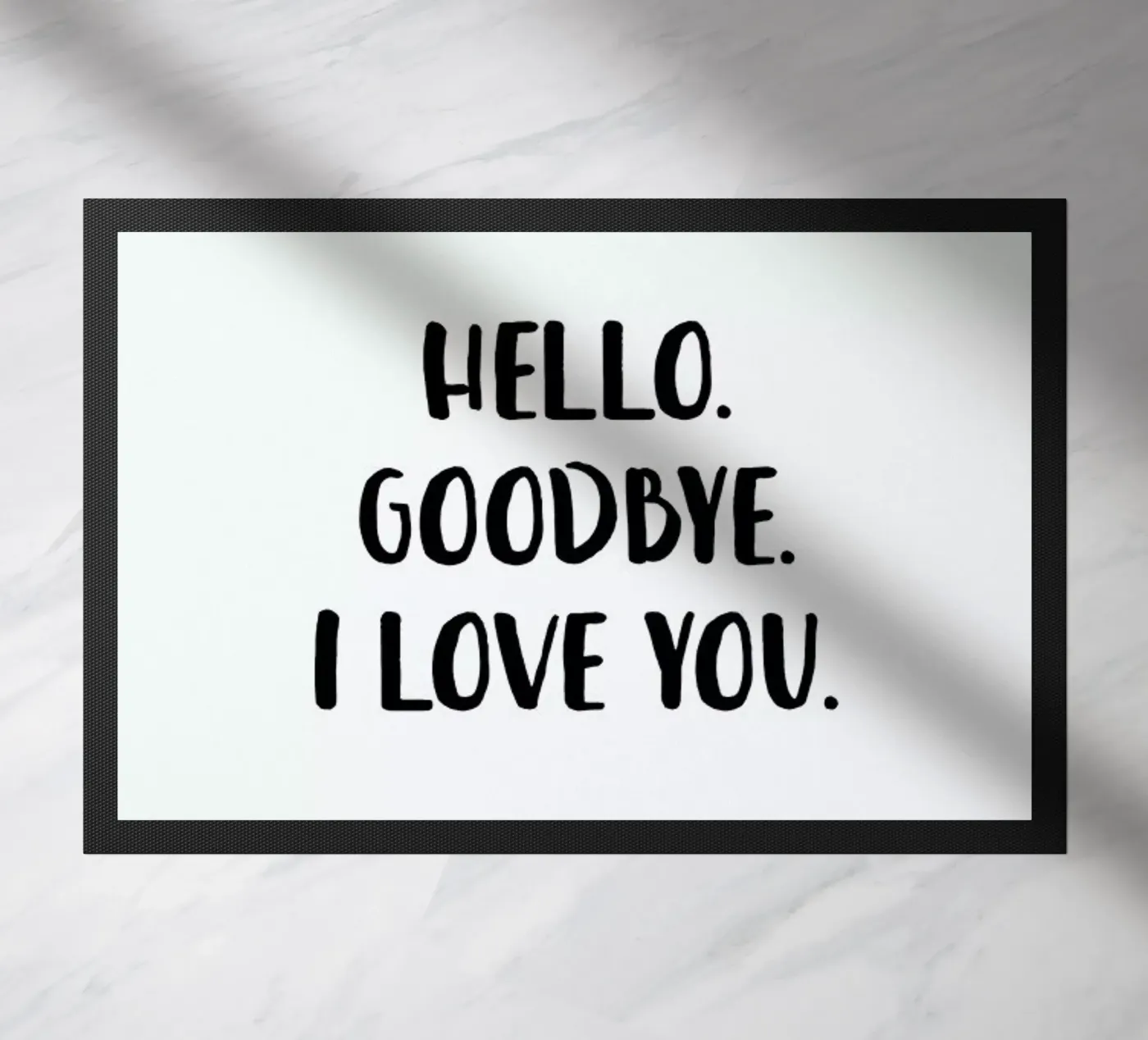 Hello Goodbye doormat by daylight design studio